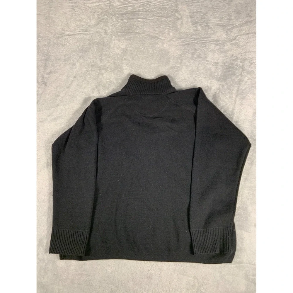 The North Face Sweater Mens L Black Quarter Zip Long Sleeve Embroidered